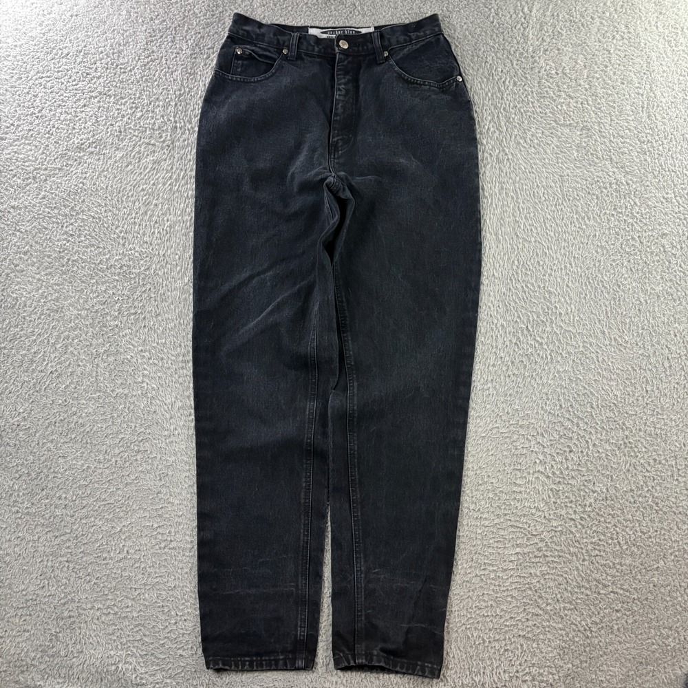 VTG 90s Y2K Anchor Blue Jeans Womens 28x30 Mom High Rise Faded Black